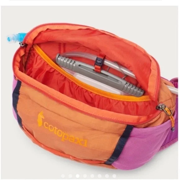 Cotopaxi Lagos 5L Hiking Hydration Hip Pack Orange Purple NWT Ventilated - Picture 6 of 10